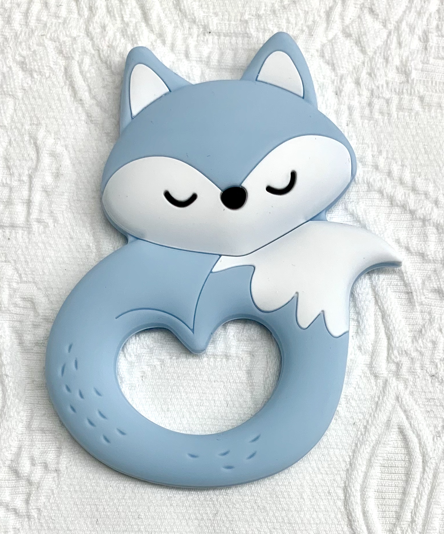 Beissanhänger Sleepy Fox babyblau 