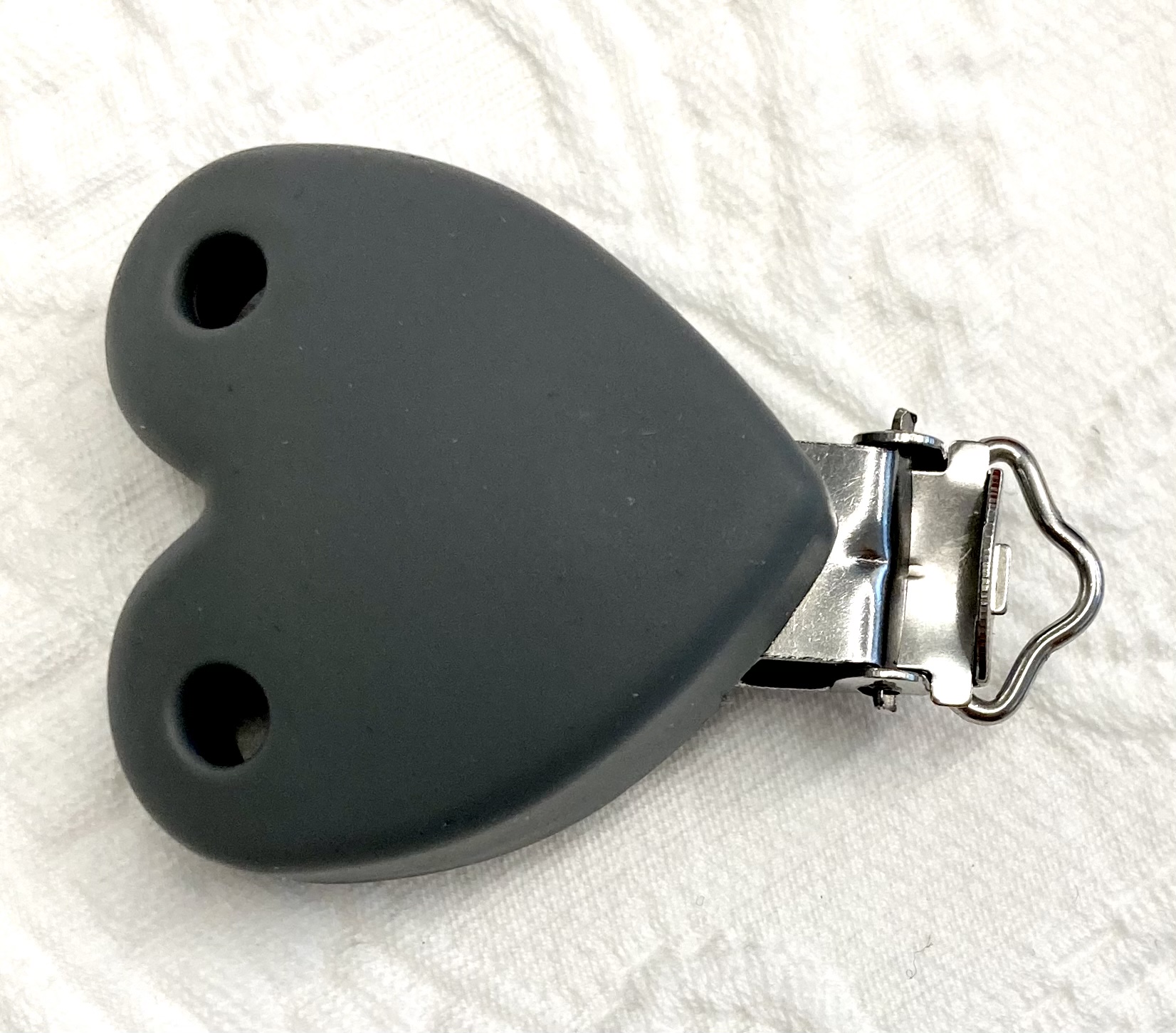 Silikon Formclips Herz Grau 