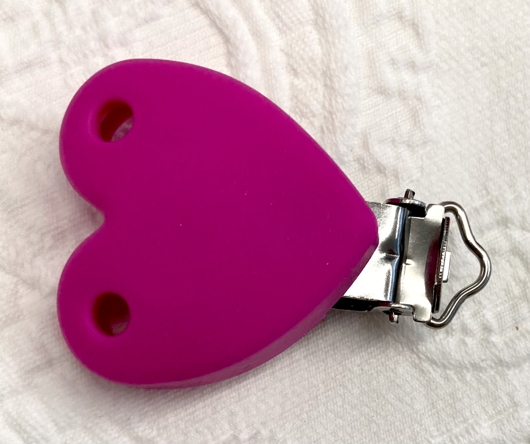 Silikon Formclips Herz dunkelpink 