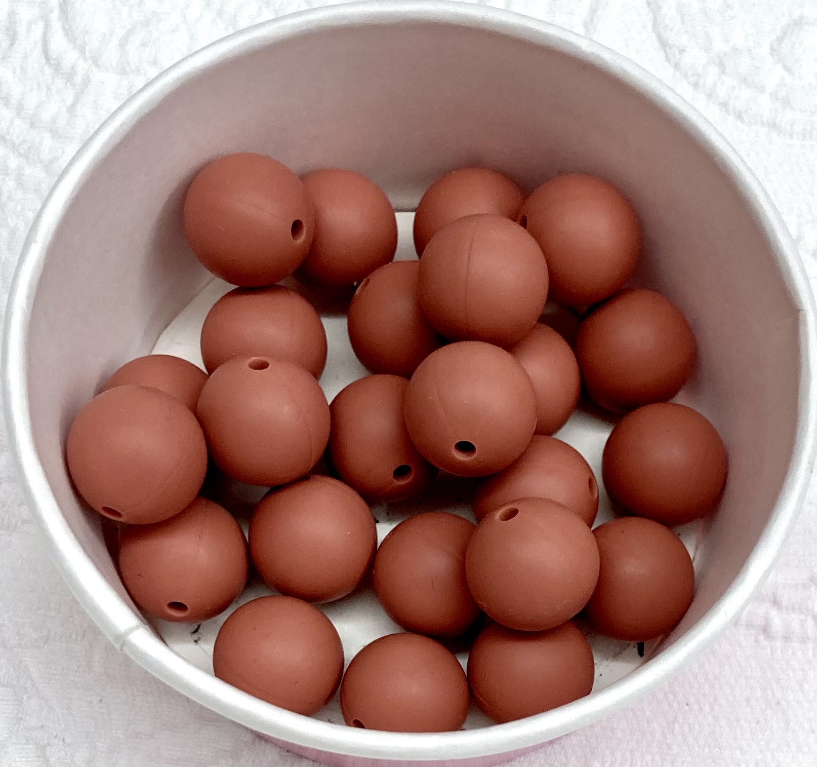Silikonperlen 15mm marroni 