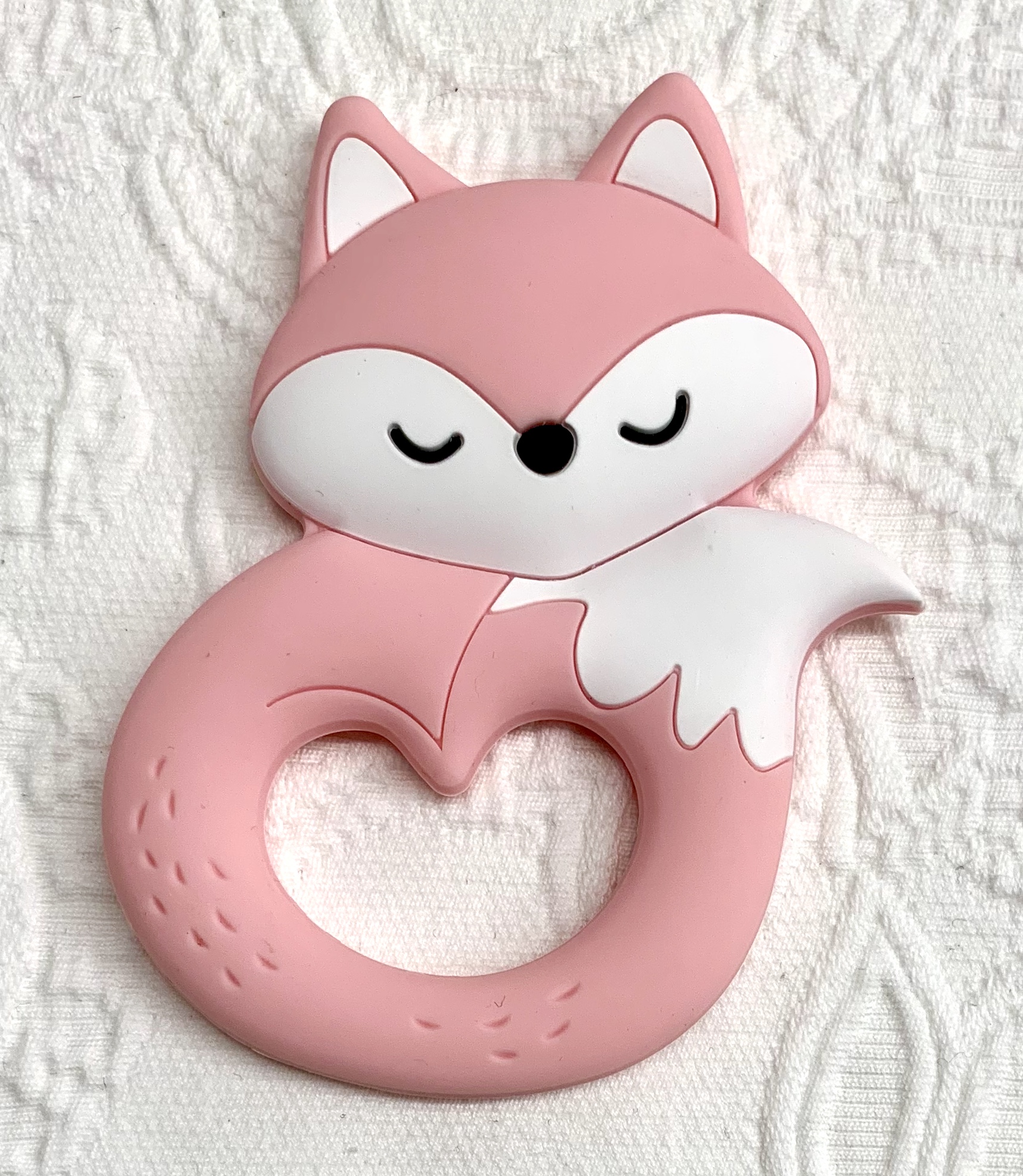 Beissanhänger Sleepy Fox babyrosa