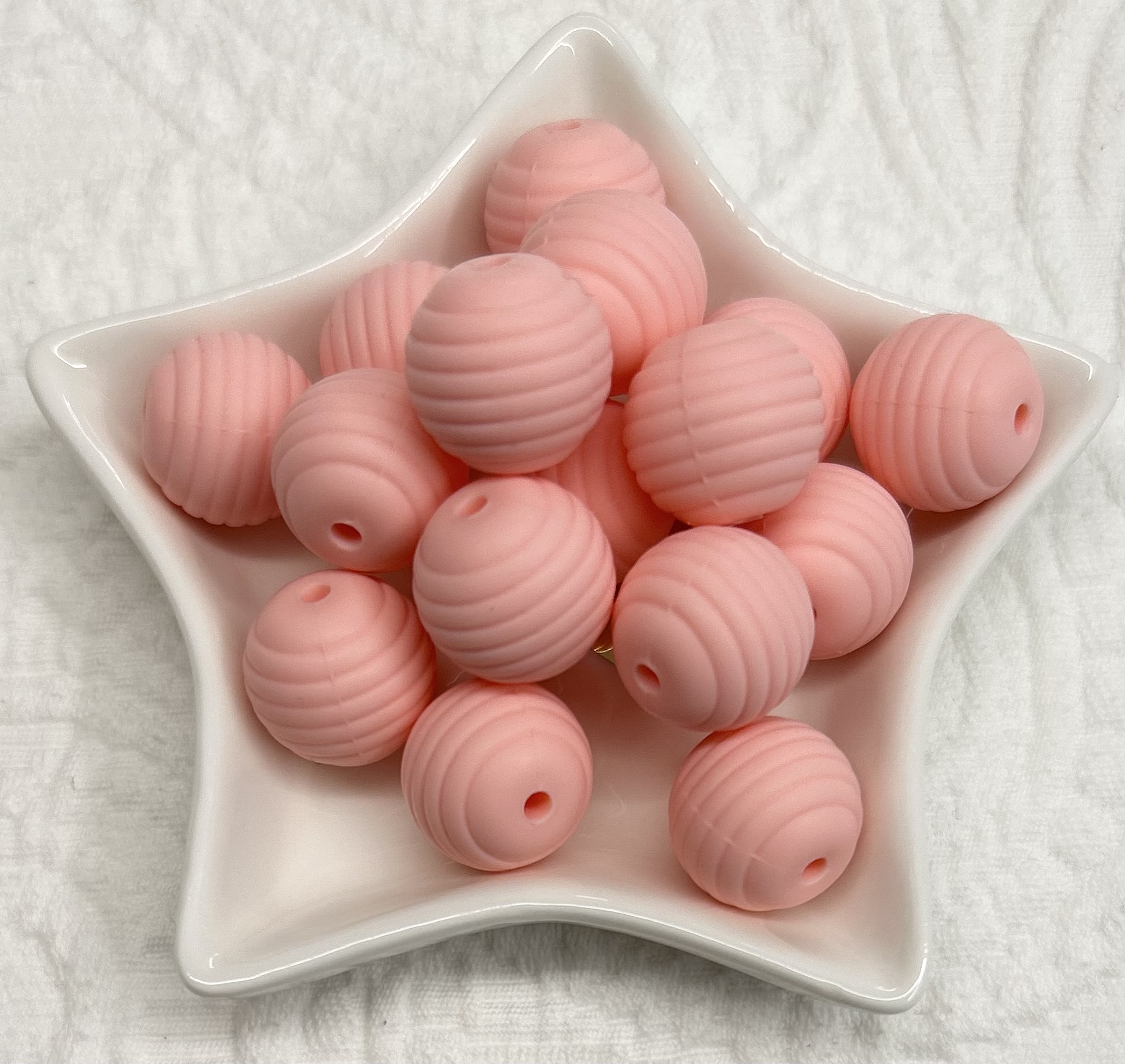 Silikon-Rillen-Perlen 15mm babyrosa 