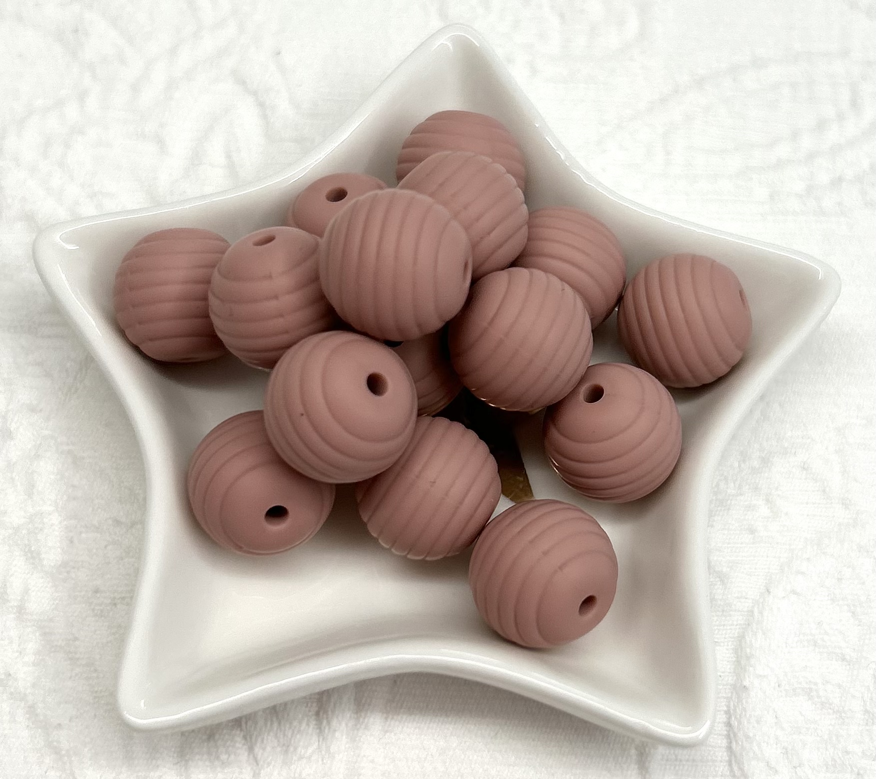 Silikon-Rillen-Perlen 15mm blush