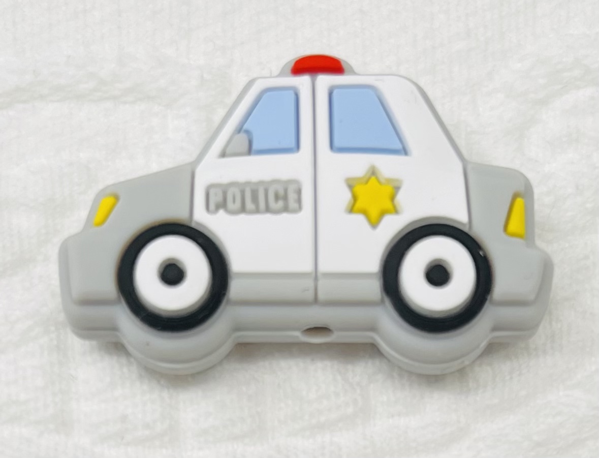 Beissmotiv Polizei Auto hellgrau 