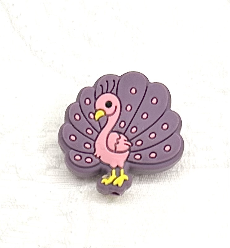 Beissmotiv Pfau lavendel 