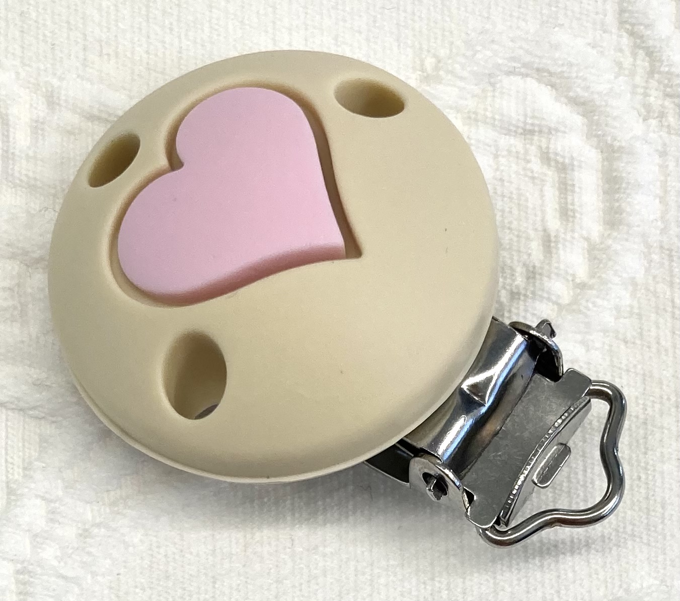Silikonclips Herz natur-pastellrosa 