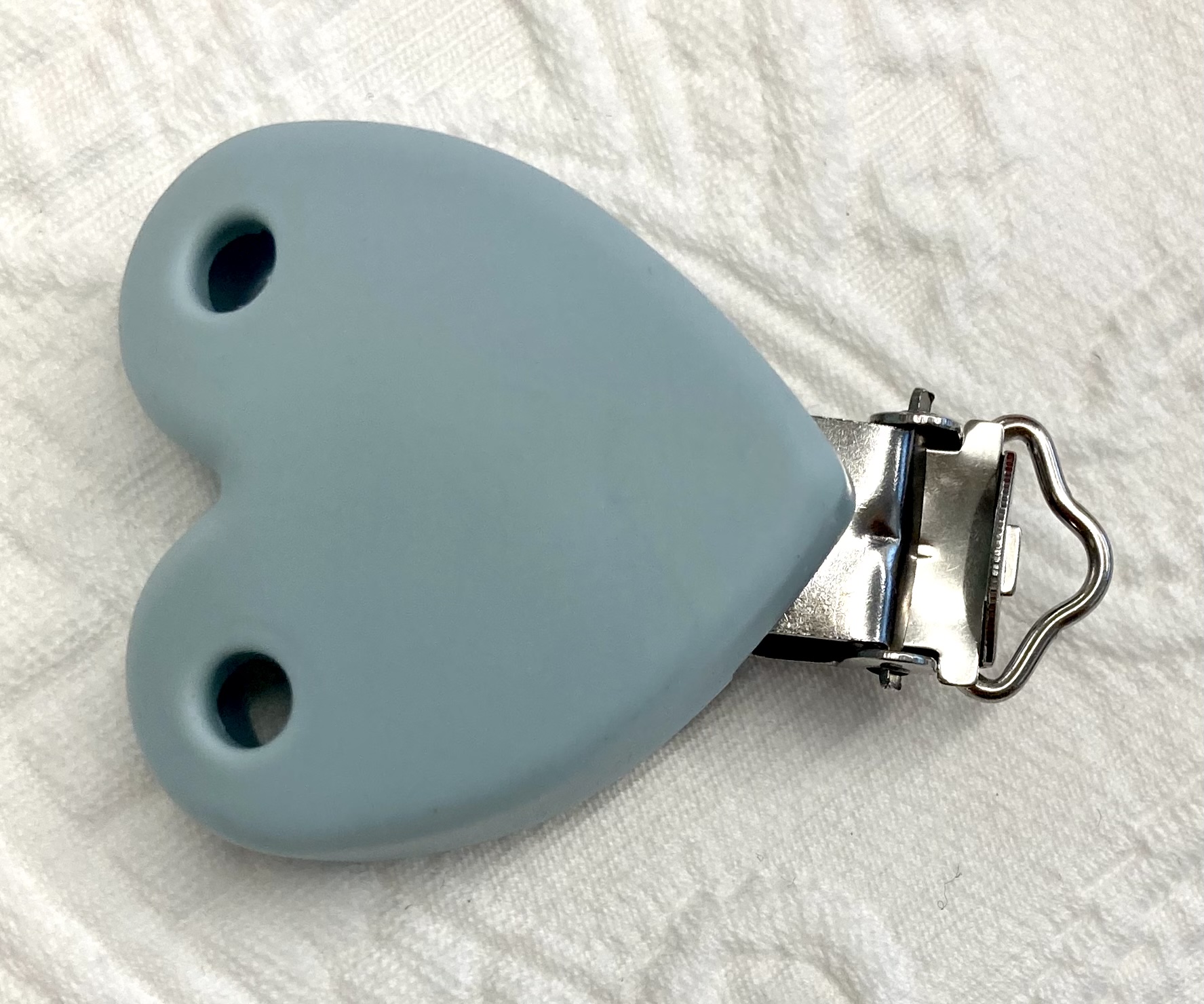 Silikon Formclips Herz babyblau 