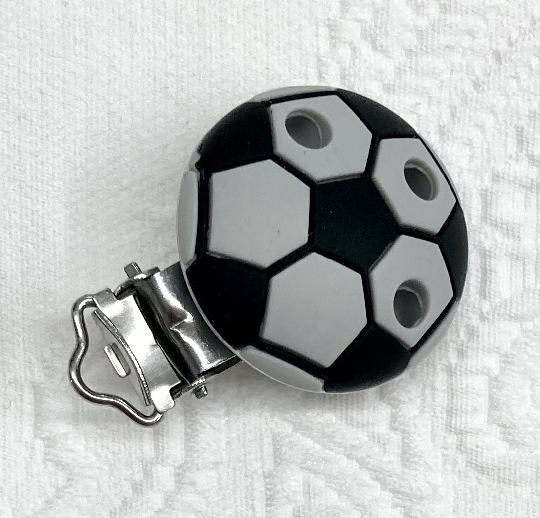 Silikon Musterclips Fussball hellgrau 