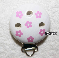 Motivclip Blümchen weiss-pink