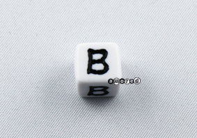 Kunstoffbuchstaben 11mm weiss-schwarz *B*