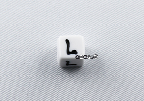 Kunstoffbuchstaben 11mm weiss-schwarz *L*