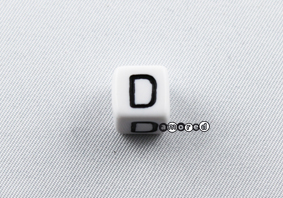 Kunstoffbuchstaben 10mm weiss-schwarz *D*