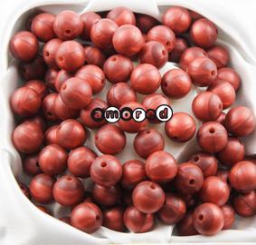 Silikon-Perlen rot metallic