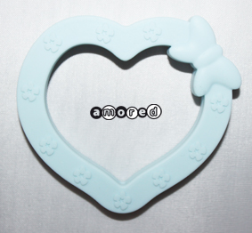 Beiss-Ring Herz *by Simi* babyblau