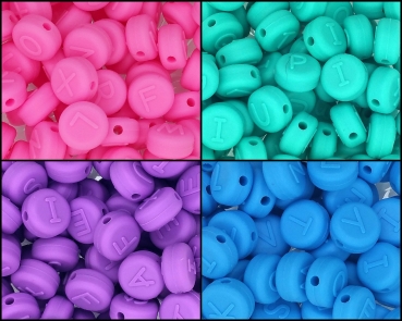Silikonbuchstaben rund/flach Einzeln rosa