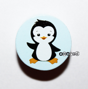 Pinguin Scheibe babyblau *by Simi*
