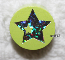 Glitzerscheibe Stern in Stern lemon