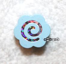 Glitzerblume babyblau