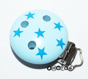 Motivclip Stern babyblau-mittelblau