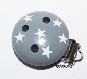 Motivclip Stern grau-weiss