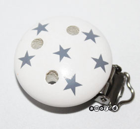 Motivclip Stern weiss-grau
