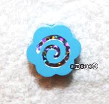 Glitzerblume skyblau