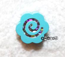 Glitzerblume helltürkis