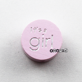 Glitzerscheiben It' s a girl rosa