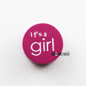 Glitzerscheiben It' s a girl dunkelpink