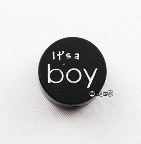 Glitzerscheiben It' s a boy schwarz