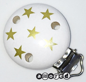 Motivclip Stern weiss-gold