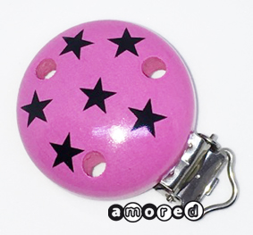 Motivclip Stern pink mod.-schwarz