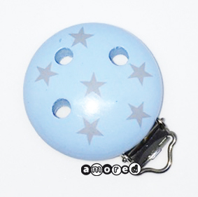 Motivclip Stern babyblau-grau