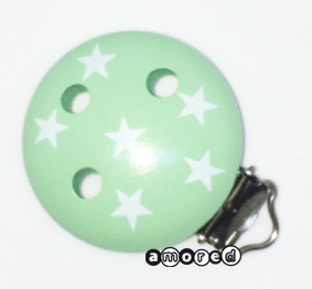 Motivclip Stern mint-weiss