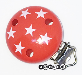 Motivclip Stern rot-weiss