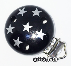 Motivclip Stern schwarz-silber