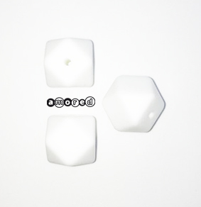 Beissmotiv Diamant Hexagon weiss 