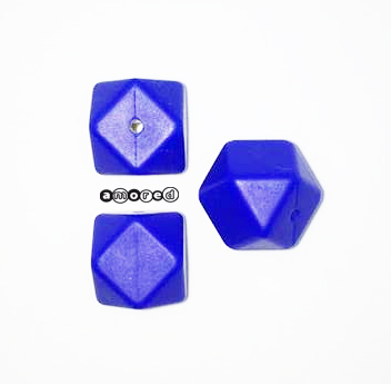 Beissmotiv Diamant Hexagon mittelblau 