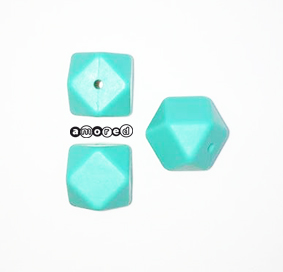Beissmotiv Diamant Hexagon helltürkis  