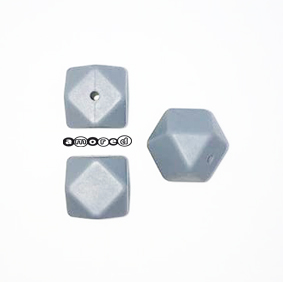 Beissmotiv Diamant Hexagon grau   
