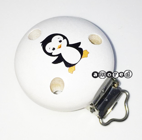 Motivclip Pinguin weiss