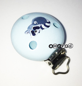 Motivclip Waschbär babyblau