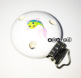 Motivclip Fisch weiss