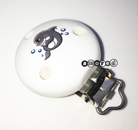 Motivclip Delfin weiss