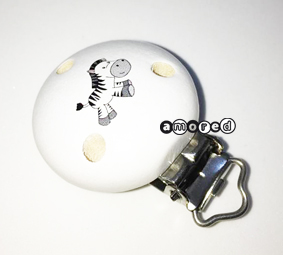 Motivclip Zebra weiss