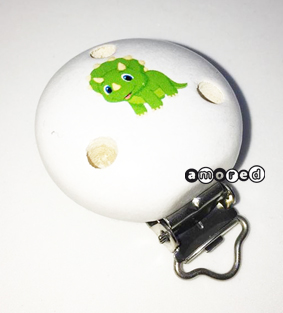 Motivclip Dino weiss