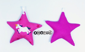 Stoffstern *Einhorn* pink mod.
