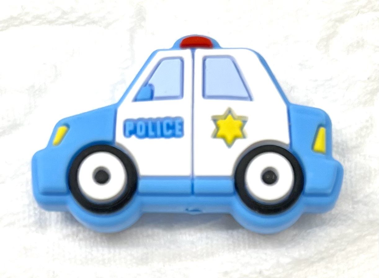 Beissmotiv Polizei Auto skyblau 