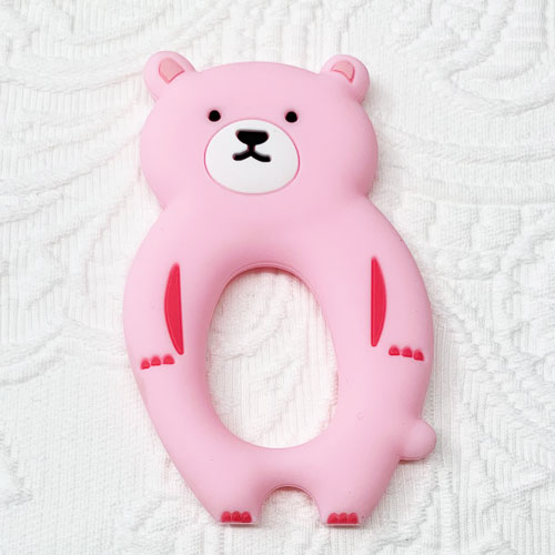 Beiss-Ring Bär babyrosa 