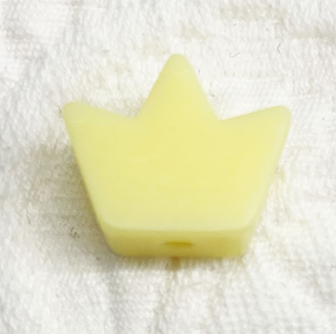 Beissmotiv Krone mini pastellgelb 